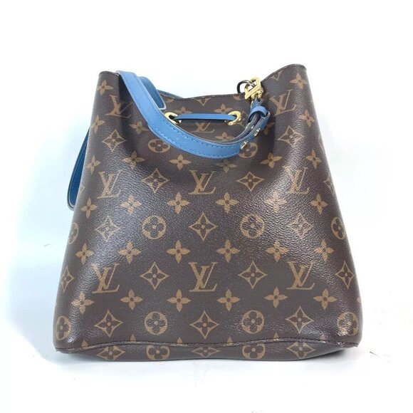 LOUIS VUITTON Monogram Neonoe Bucket type Shoulder Bag Brown x blue - Picture 2 of 16